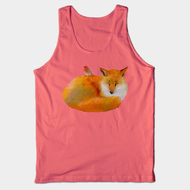 Fox & Bird Tank Top by albdesigns